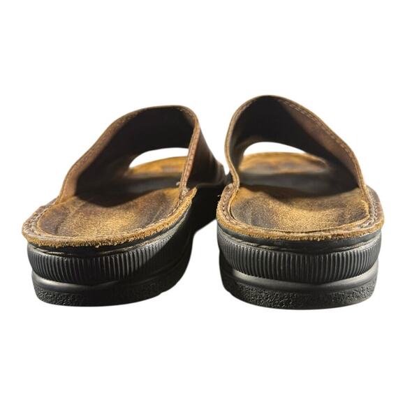 Naot Men's Tundra Slide Sandal Brown Leather Size EU 43/ US 10 Slip On